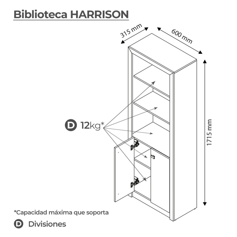 BIBLIOTECA BONNO HARRISON RÚSTICO