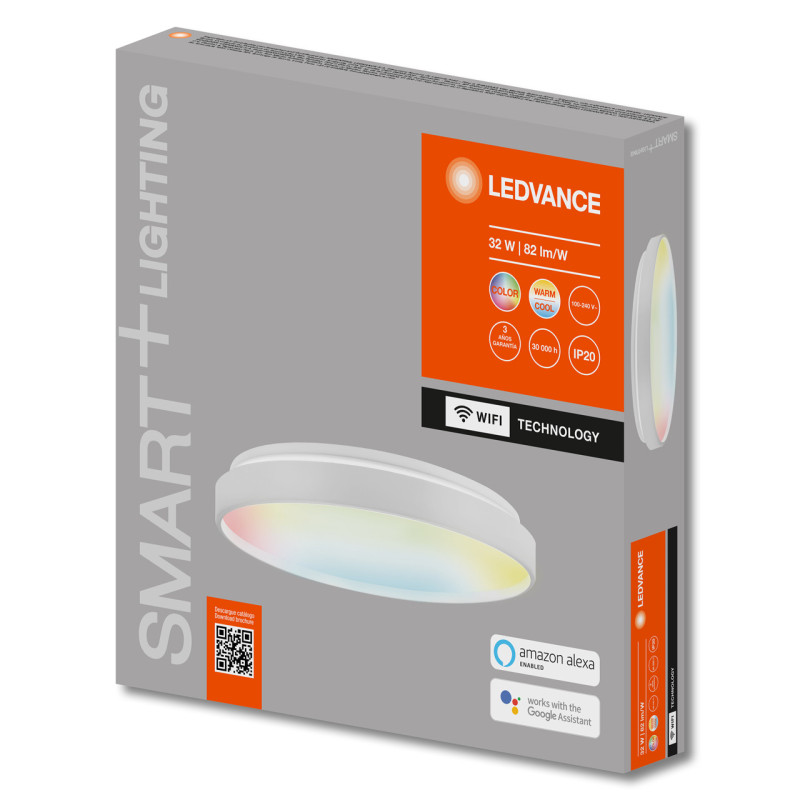 LUMINARIA LEDVANCE DESIGN PLAFON SMART+ 32W/RGBW WT