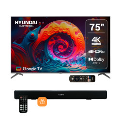 5% DE DESCUENTO LED 75" GOOGLE TV 4K HYUNDAI HYLED7505G