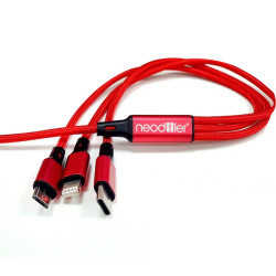 CABLE DE CARGA PARA ANDROID/IPHONE/TIPO C 1 M NEODIILER